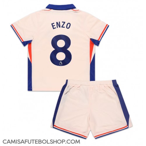 Camisa de time de futebol Chelsea Enzo Fernandez #8 Replicas 2º Equipamento Infantil 2024-25 Manga Curta (+ Calças curtas)